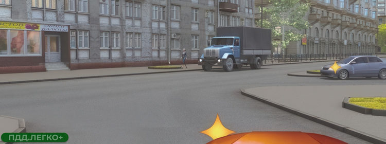 Поворот налево, уступить встречному транспорту