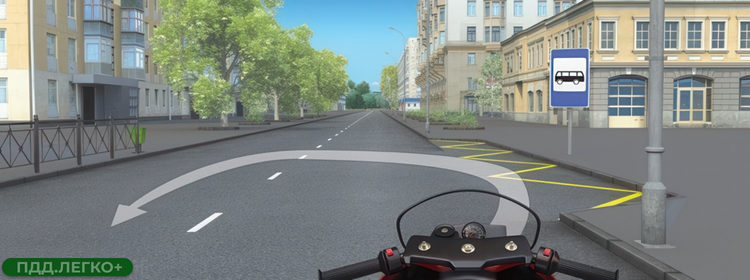 Разворот на перекрестке с разметкой