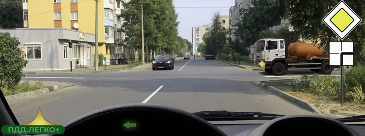 Разворот, уступить дорогу, встречный автомобиль