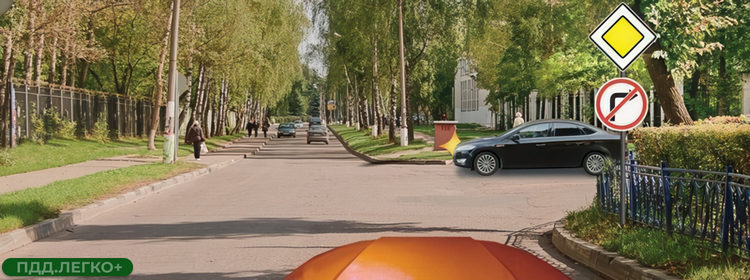 Автомобиль перед перекрестком, включенный правый поворотник