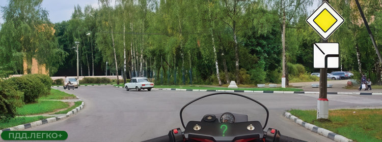 Главная дорога, правый поворот, включение указателей